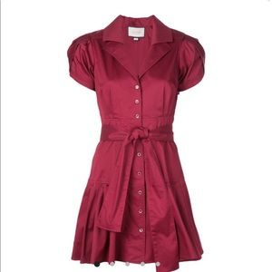 Alexis Sisel Puff-Sleeve, Pleated Skirt dress